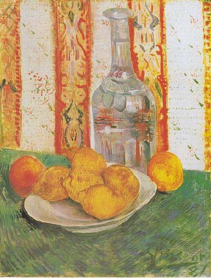 Vincent Van Gogh Still Life with Bottle and Lemons on a Plate oil painting picture